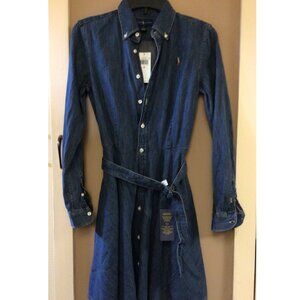 NWT Ralph Lauren Jean Shirt Dress Size 16